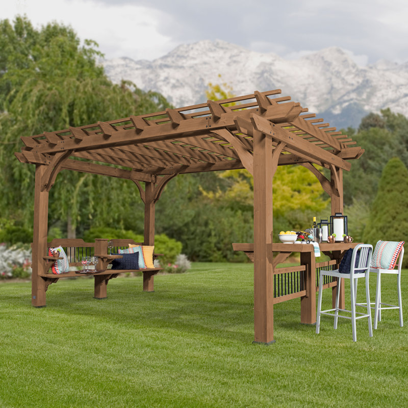 Backyard Discovery Oasis 14 Ft. W x 10 Ft. D Wood Pergola & Reviews